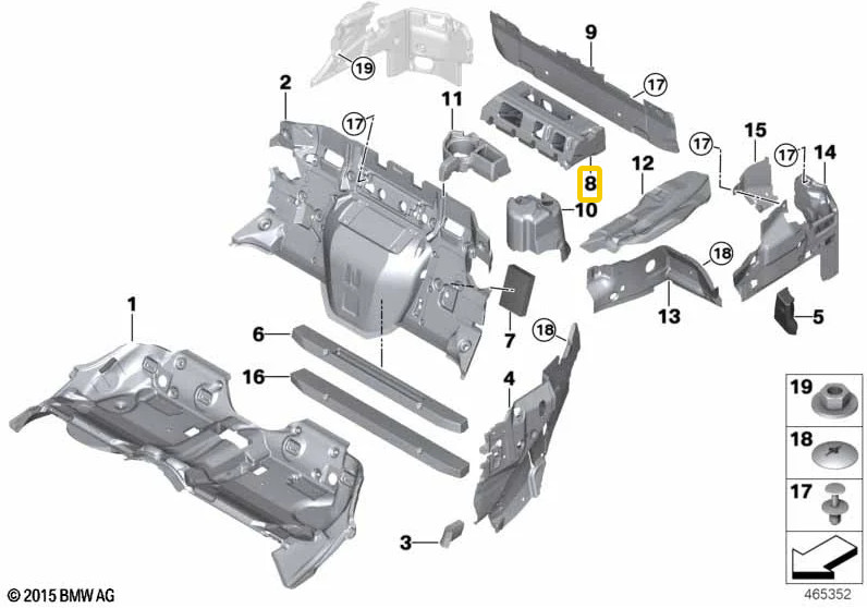 2017-2023 Rolls Royce Dawn Rear Conver Top Compartment Sound Insulation OEM NOTE