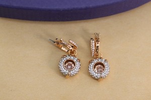 Authentic Swarovski rose gold plated dragon claw heart-shaped earrings