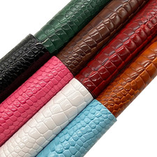 8Pcs Glossy Alligator Faux Leather Fabric,8"X12" 20Cmx30Cm Bright Embossed Croc