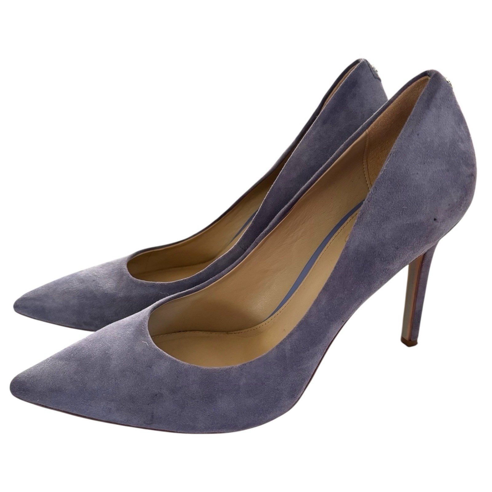 Sam Edelman Antonia Periwinkle Blue Lavender Suede 4” Heel Pumps Size 9