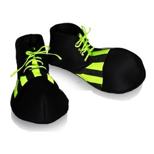 Oversized Blacklight Reactive Black  Yellow Clown Adult Costume Shoes