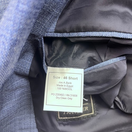 Jos. A. Bank Traveler Blue Wool Blazer Mens 46 Short Sport Coat Preppy Career - Picture 7 of 8