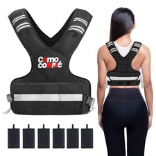Adjustable Weighted Vest for Men Women, 4-10lb/12-18lb/20-32lb 4-10 lb Black