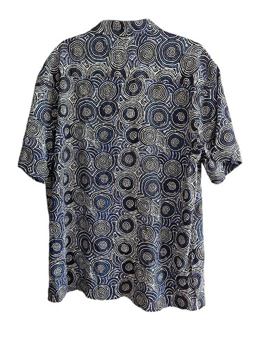 Bamboo Dreaming Kingston Grange Shirt Men XL Geometric Mina Mina Dreaming Blue - Picture 6 of 6