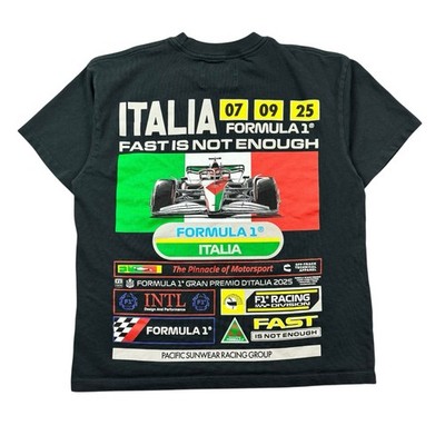Formula 1 Italia Racing T Shirt Mens Medium Black Graphic Tee Pacsun Oversized