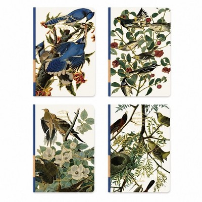 Set of 4 Vintage Bird Hardcover A5 Blank Notebooks Journal Sketchbook 288 Pages