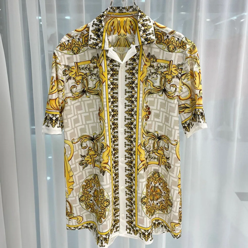 Button Down Shirt Men Fashion Floral Casual Summer Short Sleeve Casual Shirts - Picture 8 of 13