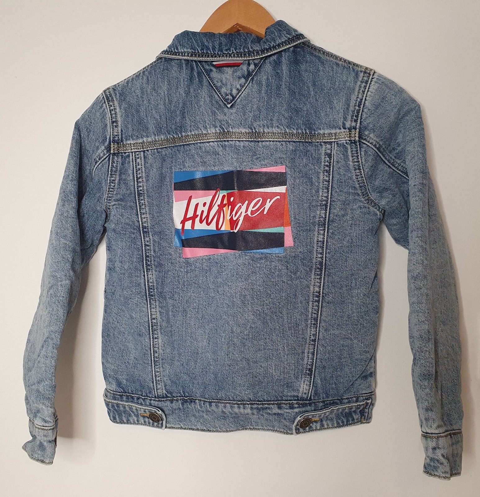 **SUPER RARE** Vintage TOMMY HILFIGER StoneWash Denim/pink Reversible Jacket image 6