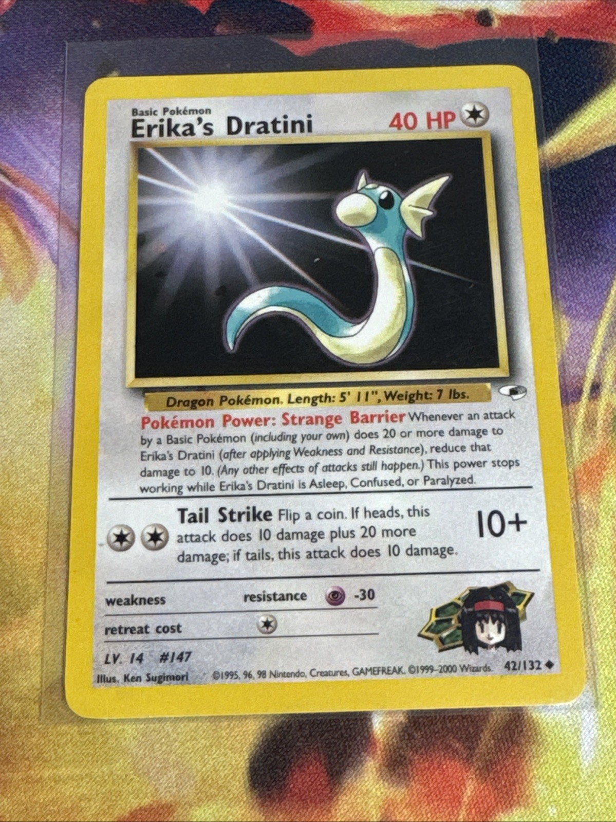 Erika's Dratini 42/132 Uncommon Gym Heroes Pokemon Unlimited LP