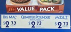 1986 McDonald's "Value Pack" Translite sign 21.75"x21.75" Advertising Display  — photo 4