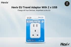 UK to USA InterContinental Travel Adaptor 1 Way with 2x USB Charging Ports White