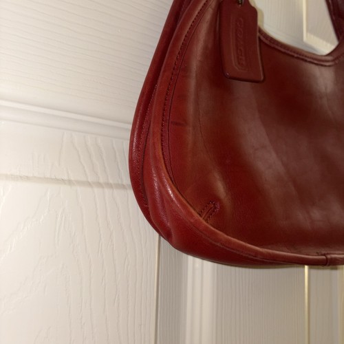 Coach 1998 Ergo Vintage Zipper Small Hobo One Shoulder Purse Bag Red Leather EUC - Picture 14 of 14