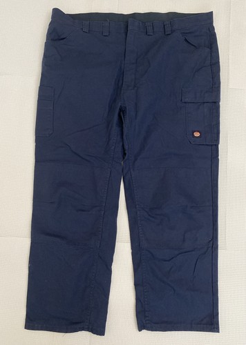 Red Kap Work Pants Mens Navy Blue Size 46x37 Cargo Pockets Stretch Waist Uniform