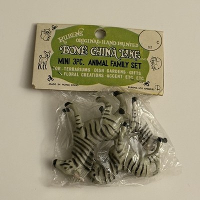 Rubens Bone China Like - 3 Pc Animal Family Set - Zebras - Vintage - New