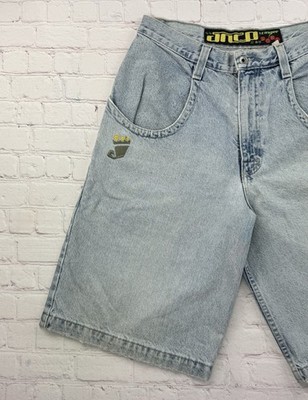 JNCO Jeans Stinger Wide Leg Long Denim Shorts 13in Sz 33 Vintage