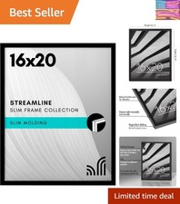 Elegant 16x20 Black Picture Frame with Polished Plexiglass for Modern Spaces