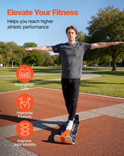 Balance Board, Wobble Board Trainer for Adults, Black Orange