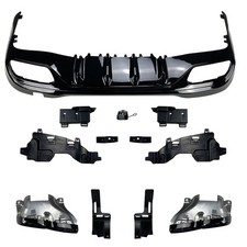 Heckdiffusor Stoßfänger für Mercedes C Klasse W206 S206 AMG Sportlich Schwarz