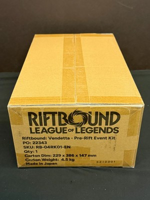 Riftbound TCG Set 4 VENDETTA Pre Rift Event Sealed Case (16 Kits + Booster Box)