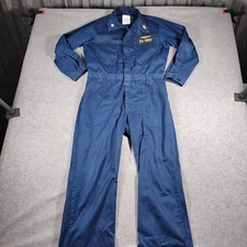 US Navy Vintage Blue Utility Coveralls Flight Suit Insignia Size 42S