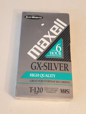 NEW Genuine Maxell GX-Silver. T-120 VHS Video Cassette Tape. 6 hours EP. NEW