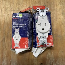 LOT OF 2 LEVITON Plus 20A Tamper Resistant White 5-20R R52-T5020-WS