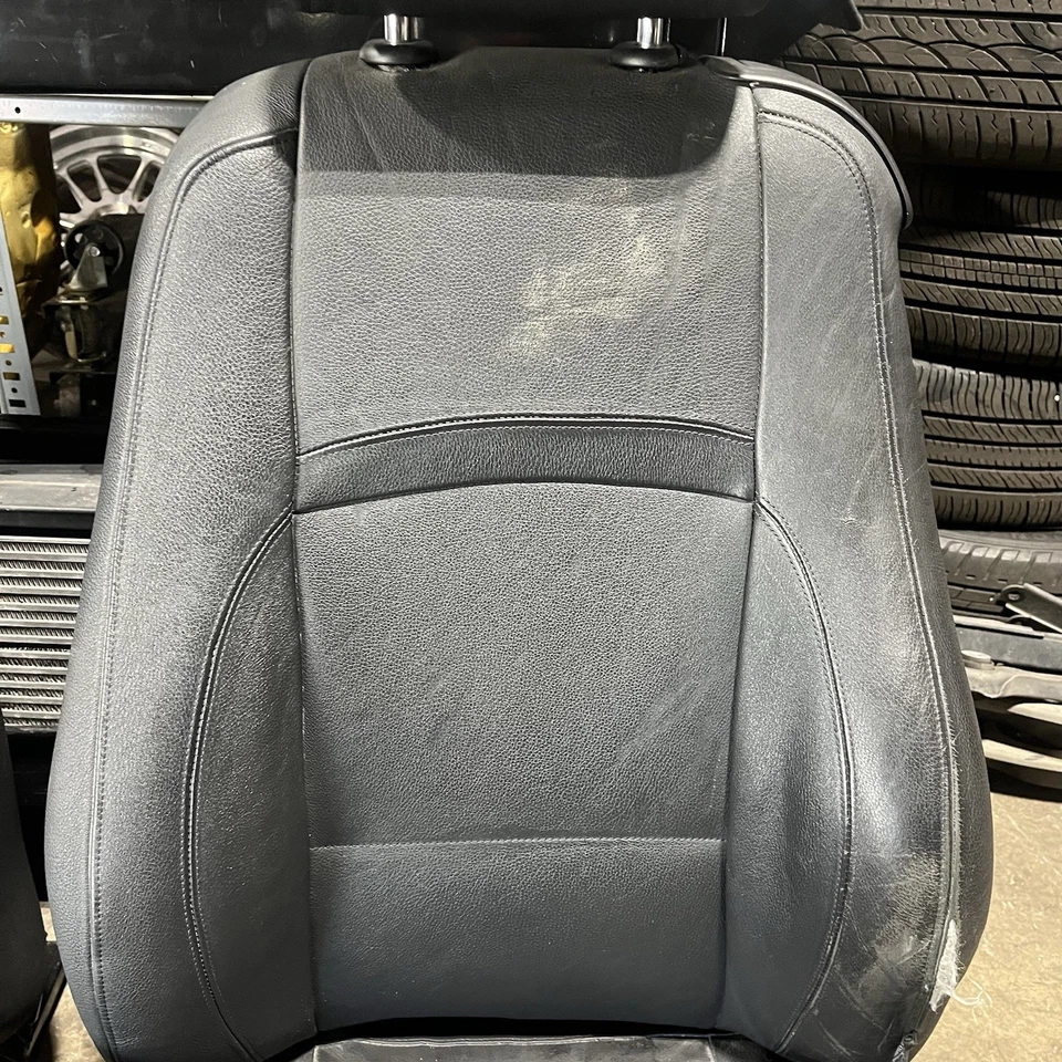 ☑️ 07-13 OEM BMW E92 Delantero Izquierdo Derecho SPORT Asientos Cuero Negro CALEFACTABLES Foto 4 de 4