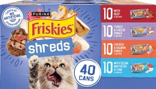 Friskies Shreds in Gravy Variety Pack Canned Cat Food, 5.5-oz can, case of 40