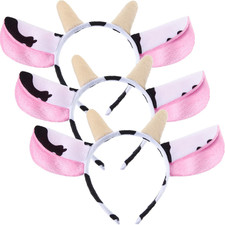 3 Pack Cow Headband Cosplay Cow Ear Headband Girl Adult Fancy Dress Accessory