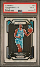 PSA 10: 2023-24 Panini Prizm White Prizm #152 Brandon Miller Rookie Card /175