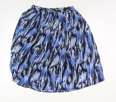 Bm Damen Midirock blau Plissee geometrisch
