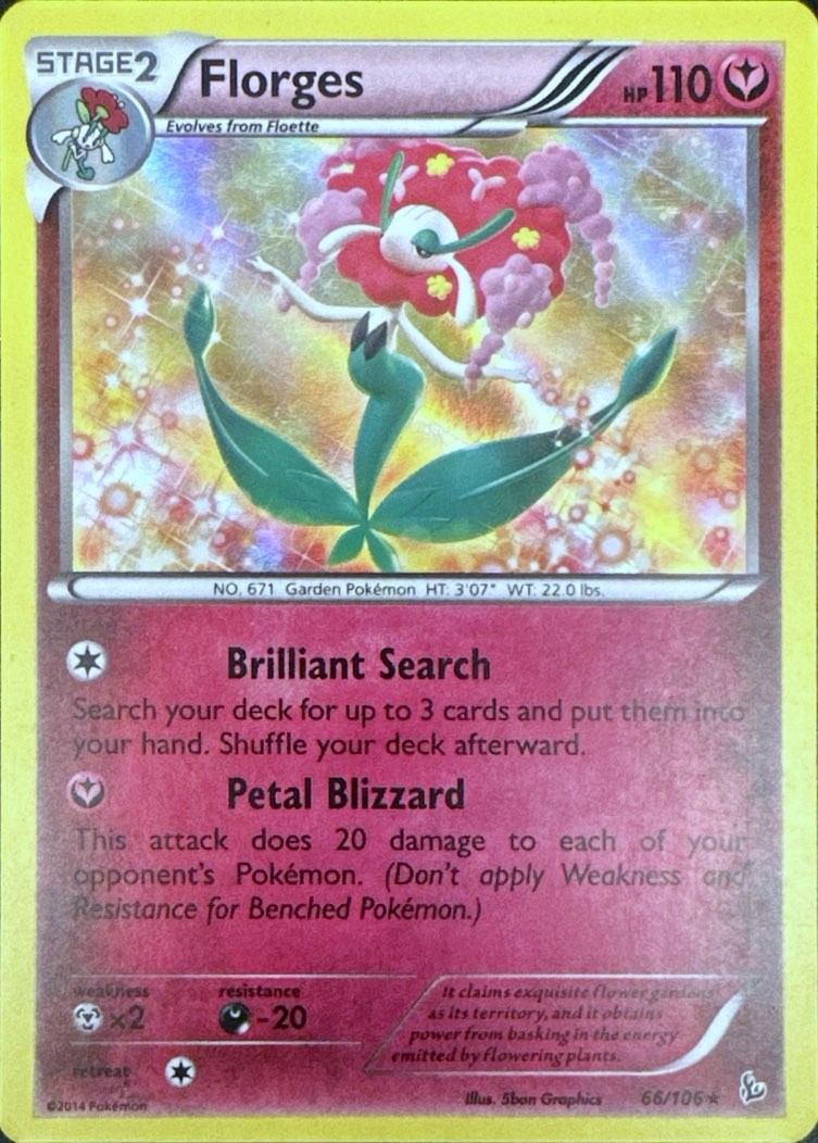 Florges 66/106 Holo Rare Flashfire Pokemon Holo Lightly Played