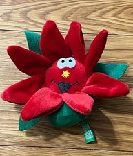 Vintage Eckerd Merry Beans Christmas Beanie Beanbag Plush Poinsettia