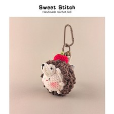 Handmade Crochet Hedgehog Keying - Cute Plush Hedgehog Bag Charm for Girlfriend