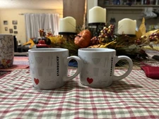Two Starbucks Red Heart Mugs - 7.8oz
