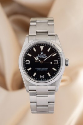 Rolex Explorer Automatik Herrenuhr Stahl Schwarz LC100 114270 Original Papiere