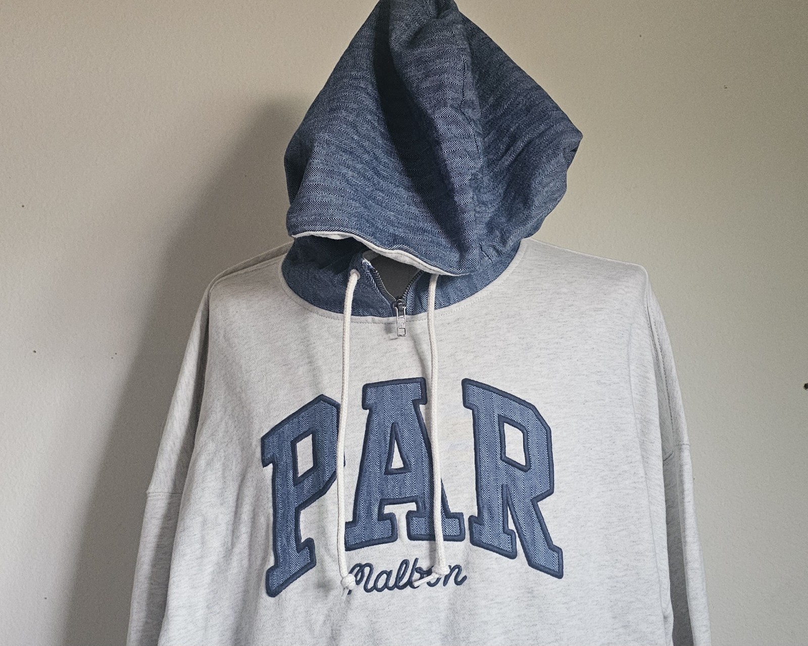Malbon Golf X Gap Heavyweight French Terry Logo Hoodie Men’s XL Heather Gray New image 2