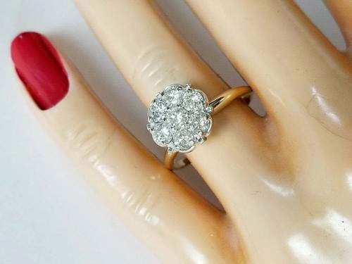 2 Ct Round Cut White Moissanite Engagement Ring 14k Yellow Gold Plated - Picture 4 of 4