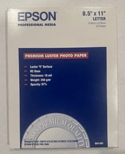 Epson Professional Media Premium Luster Photo Paper 8.5" x 11" 50 Sheets New