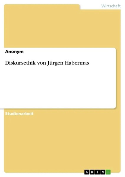 Diskursethik Von JüRgen Habermas Anonym Taschenbuch 20 S. Deutsch 2017-image