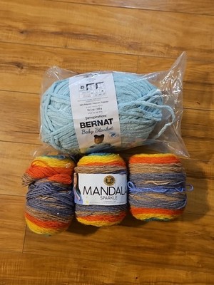 Lion Brand MANDALA SPARKLE Yarn Set of 3 CRUX Acrylic Polyester Blend 3.5oz ea.