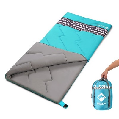 VILLEY Camping Sleeping Bag, Lightweight Backpacking Adults, Blue 