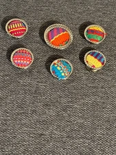 vintage button covers lot of 6  different patterns rare