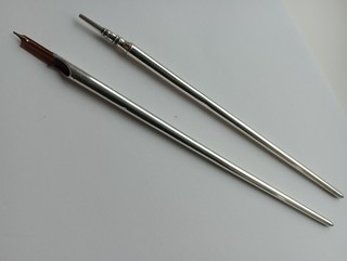 sampson mordan silver propelling pencil and dip pen desk set.