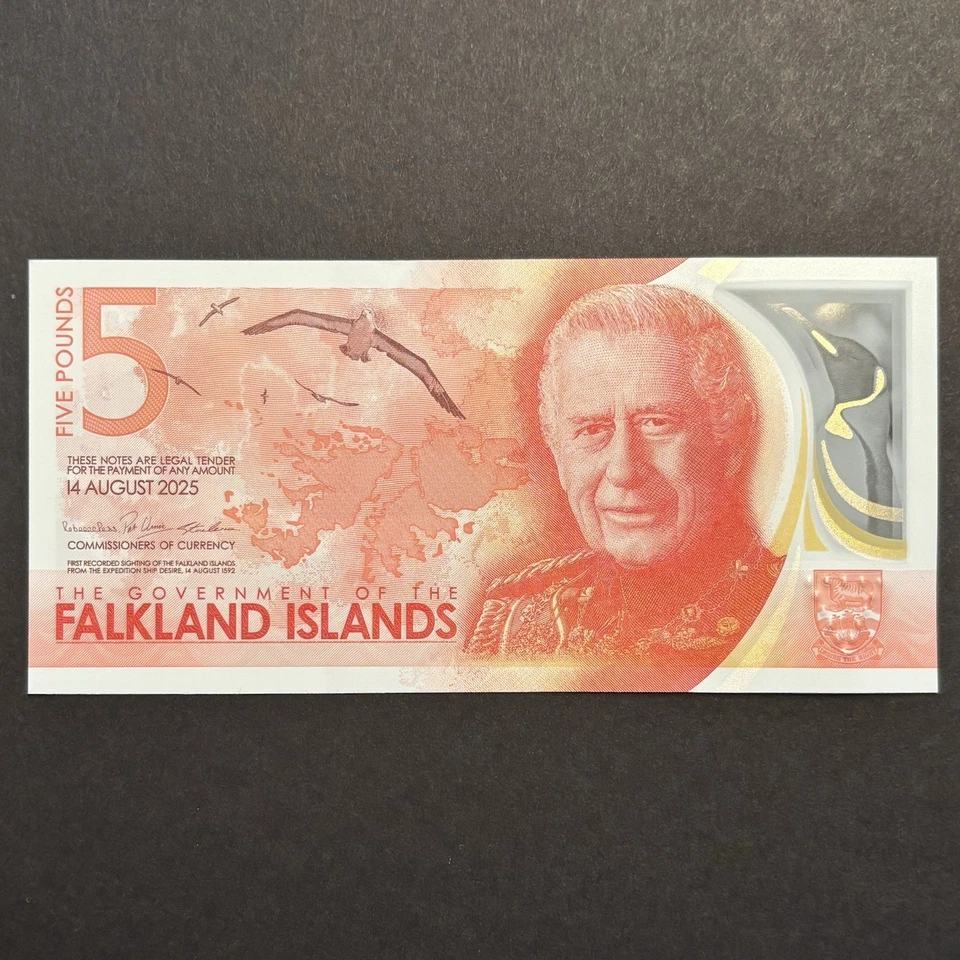 2025 Uncirculated Falkland Islands Polymer Five Pound Note £5 - Bild 1 von 2
