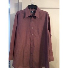 Stafford Wrinkle Free Size 16.5 32/33 Mens Shirt Purple VNC Broadcloth