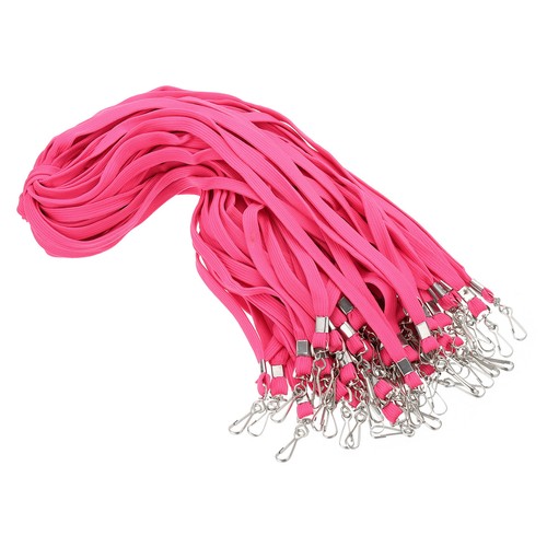 50pcs 47cm Lanyards Bulk Teacher Lanyards Durable Personalized w Clip Hot Pink - Afbeelding 1 van 6