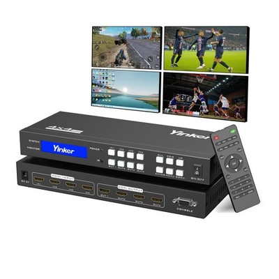 Yinker 4K HDMI Matrix Switch 4x4, HDMI Matrix Switcher/Splitter 4 in 4 Out wi...