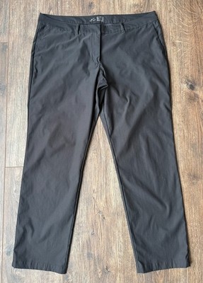 Women s Black NIKE Golf Pants Performance DRI-FIT Flat Front Activewear Size 16