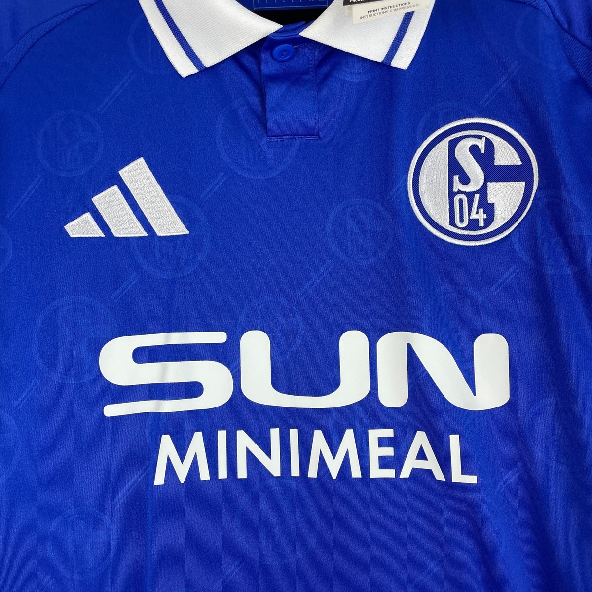 Schalke 04 2024/2025 Adidas Home Men's Soccer Jersey Shirt Size L